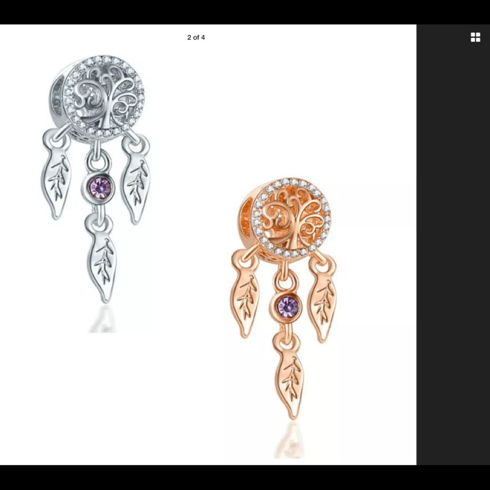 New European Silver CZ Charm Crystal Beads